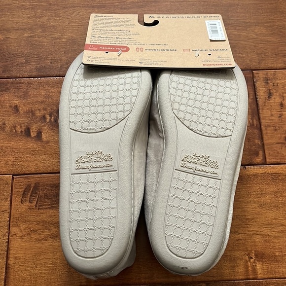 NWT Dearfoams khaki Size XL 11-12 memory foam women slippers - Picture 3 of 10
